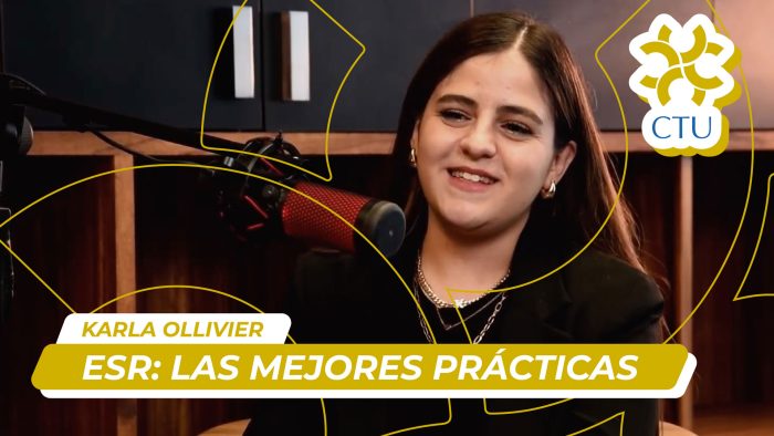 Karla Ollivier presentando el primer episodio de CTU El Podcast